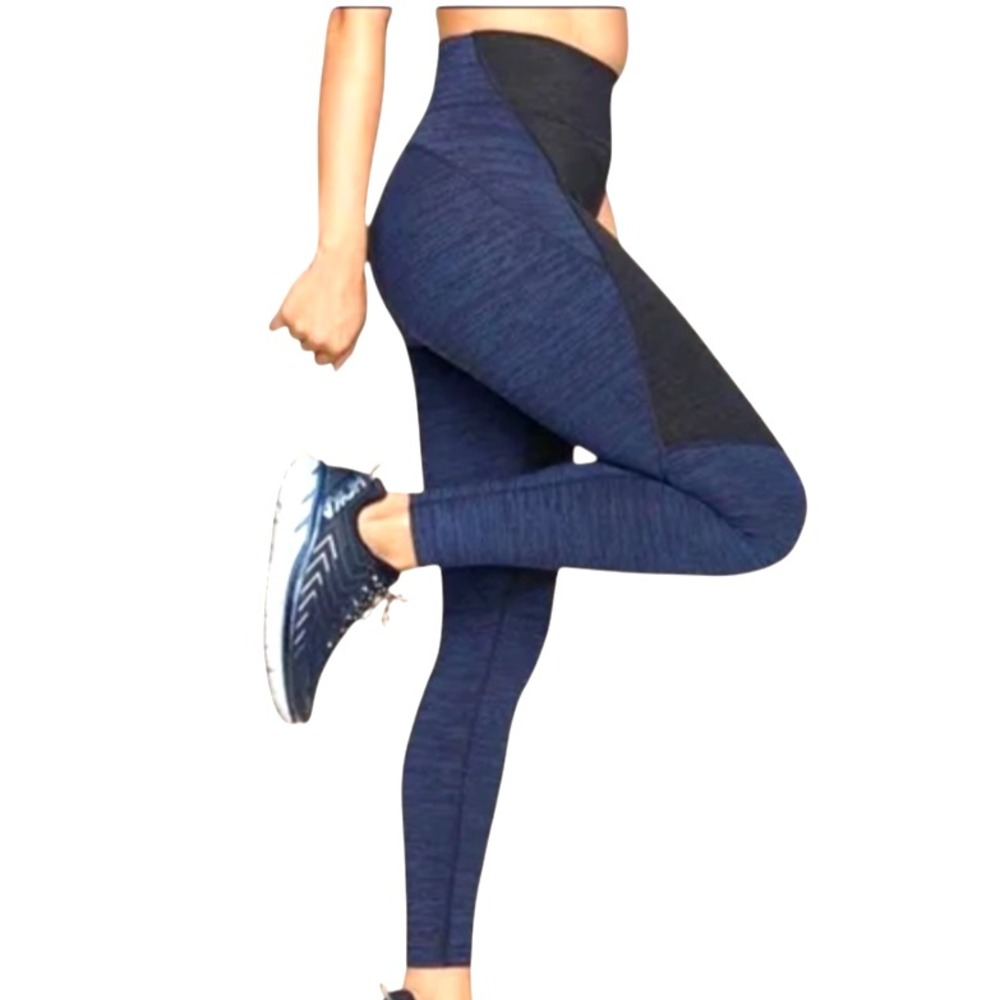OUTDOOR VOICES OV Techsweat 2-Tone 7/8 LEGGINGS PANTS Blue/Black Baltic/Night S